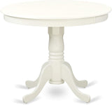 BCH-W 5 Piece Dining Room Table Set Includes a Round Wooden Table with Pedestal and 4