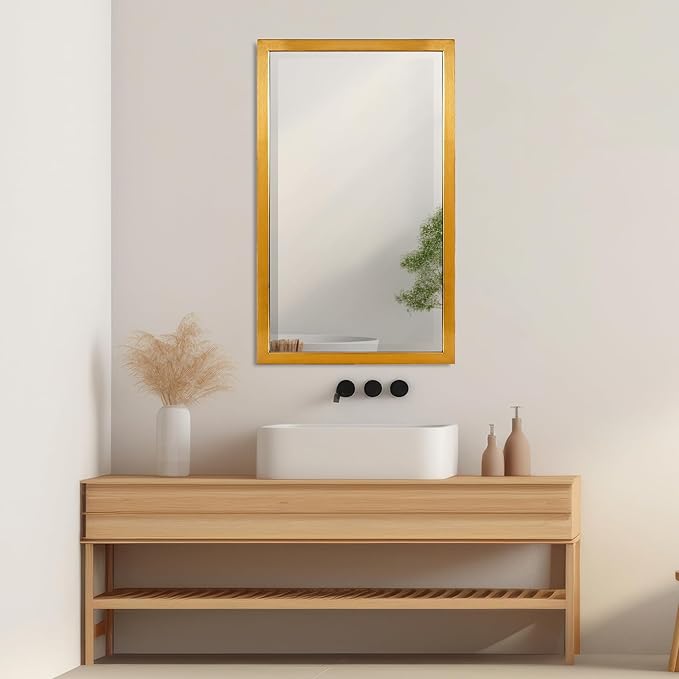 Brushed Black Recessed Medicine Cabinet with Beveled Mirror