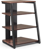 4-Tier AV Media Stand Corner Shelf Stand Wooden Corner Shelves Component Cabinet