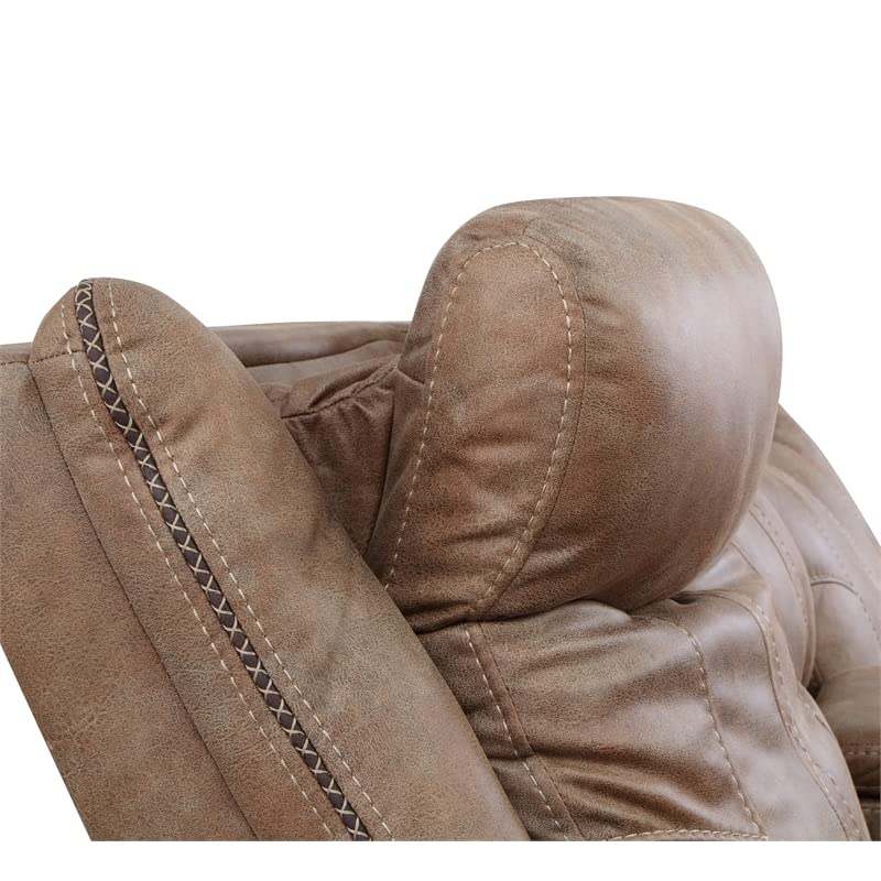 ModernaRest Caramel Power Recliner Chair with Adjustable Headrest