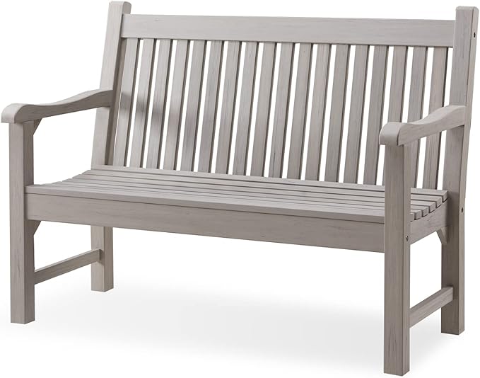 Garden Bench, 2-Person Poly Lumber Patio Bench, All-Weather Outdoor Bench That