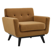 Engage Performance Velvet Armchair, Cognac