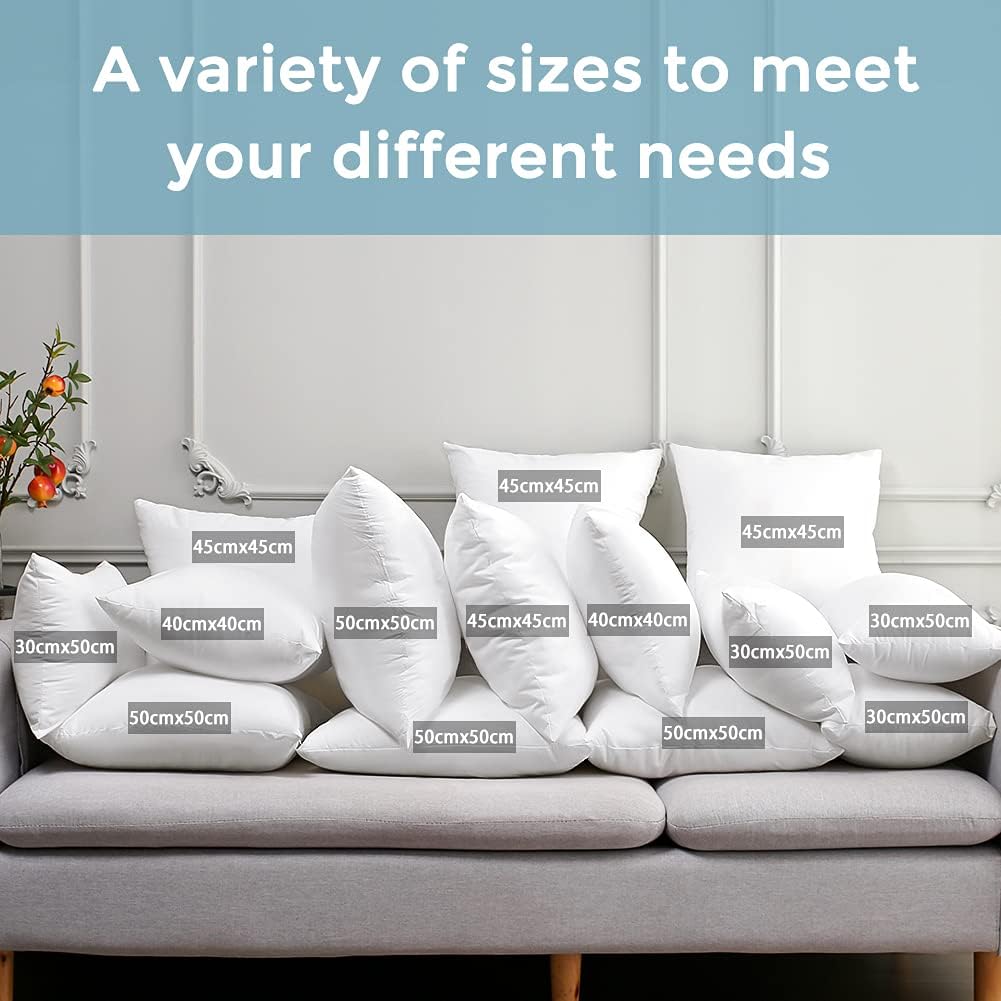 Outdoor Waterproof Throw Pillows Inserts, 18 x 18in Set of 4, Premium