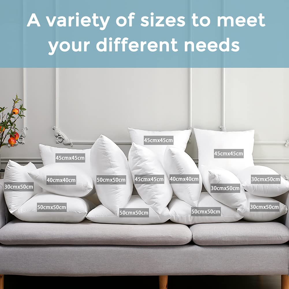 Outdoor Waterproof Throw Pillows Inserts, 18 x 18in Set of 4, Premium