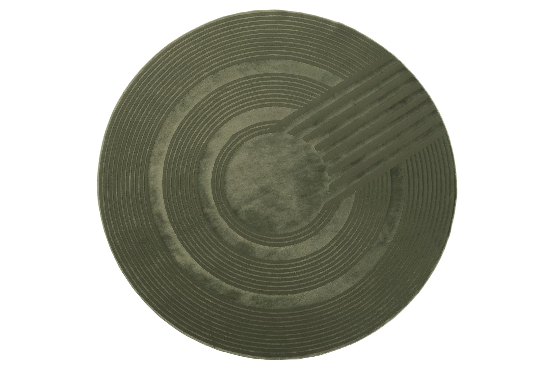 Revival Rugs Maru 8'x8' Washable Area Rug for Living Room Bedroom - 100% Recycled Oeko-TEX Certified, Medium Pile, Green