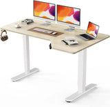 Electric Standing Desk, Height Adjustable Sit Stand up Desk, L-Shaped Memory Home Office Desk with Hook, 55 x 34 inch