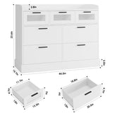 Modern 7 Drawer Double Dresser for Bedroom, Wide Chest of Drawers