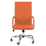 Ribbed Office Desk Mid Back Computer Chair Height Adjustable Conference Executive