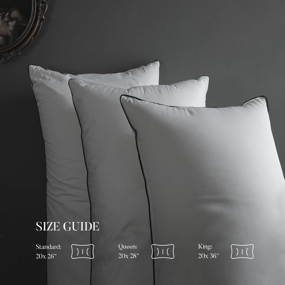 Premium Hungarian Goose Down Pillows Queen Size, Fluffy Bed Pillows for Sleeping