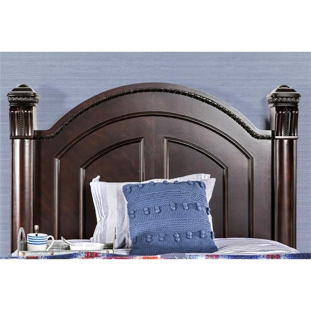 Traditional Cherry Wood King Panel Bed with Slat Kit