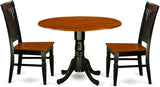 DLWE5-BLK-W 5 Piece Dinette Set for 4 Includes a Round Dining Table with Dropleaf and 4