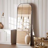 Full Length Mirror, 56"x21" Mirror Full Length with Stand, Black Wall Full Body Mirror,