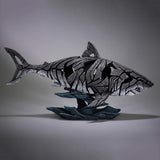 Edge Sculpture Shark on Wave Animal Figurine, 12.2 Inch, Grey and Blue