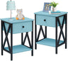 Modern Versatile Nightstands X-Design Side End Table Night Stand Storage Shelf