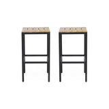 Outdoor Industrial Bar Stool Set of 2, Counter Height Kitchen Island Bar Chair