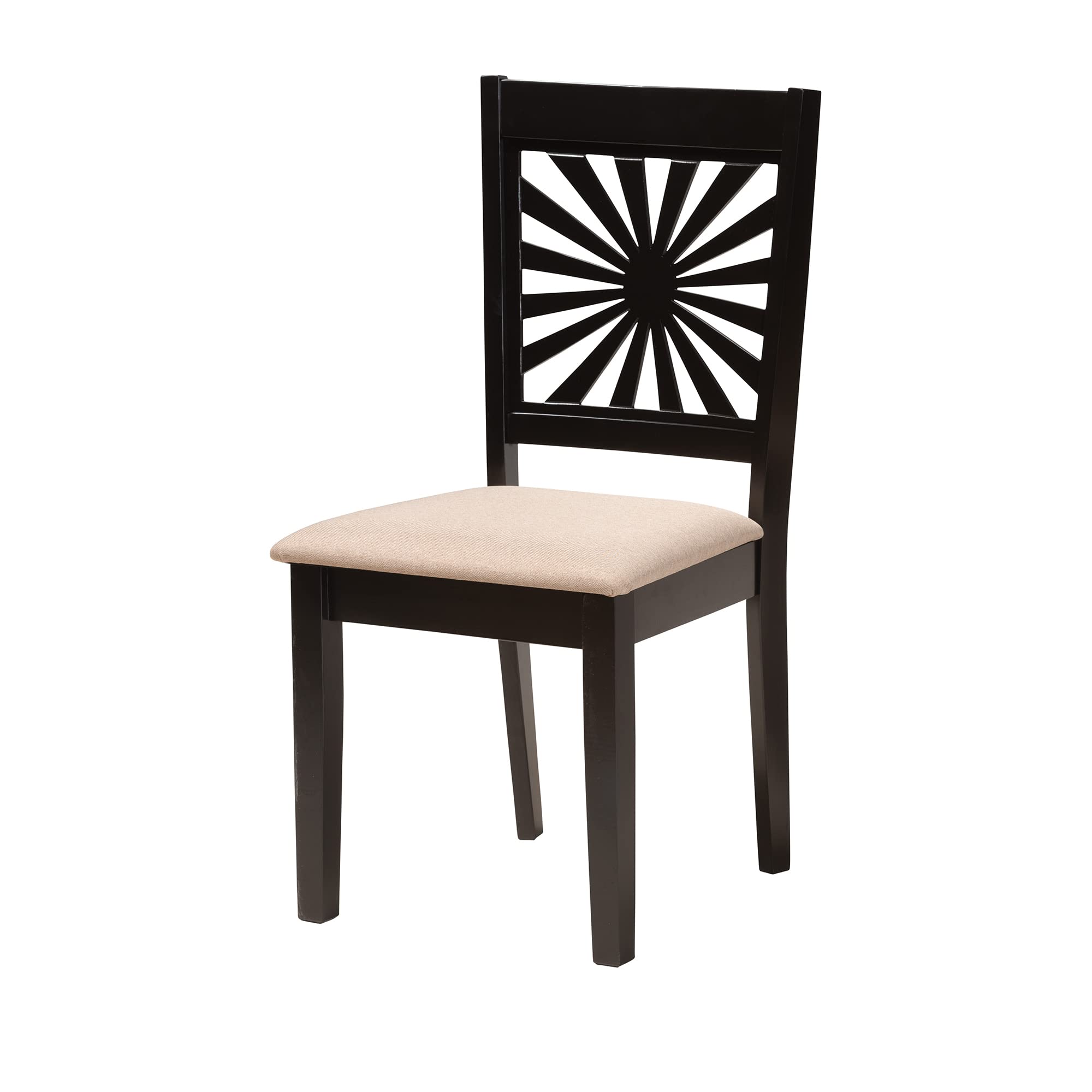 Olympia Dining Set, 6-Piece, Beige/Espresso Brown