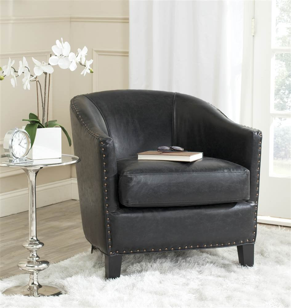Mercer Collection Evander Club Chair, Antique Black