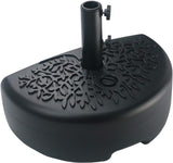 40 lb Half Moon Shaped Water Filled Umbrella Base Patio Umbrella Stand (Black)