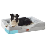 Large 3-Sided Memory Foam Dog Bed, Orthopedic Pet Couch Bed for Large Dogs