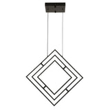 Modern Black LED Chandelier Dimmable LED Pendant Light Kitchen Island Square