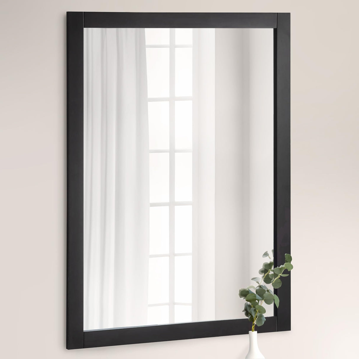 Shorewood Bathroom Mirror, 40-Inch x 30-Inch, Framed Mirror, Soft Matte Black, 589721