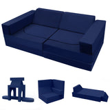 modular Kids Play Couch, Toddler Couch for Playroom, Navy