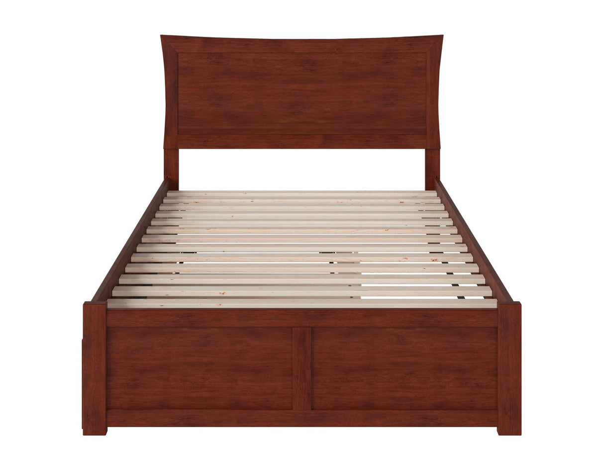 AR9032014 Metro Platform Bed with Twin Size Urban Trundle, Full, Walnut