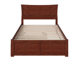 AR9032014 Metro Platform Bed with Twin Size Urban Trundle, Full, Walnut