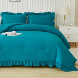 3 Pieces Solid Farmhouse Shabby Chic Bedding Comforters & Sets