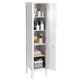 Tall Bathroom Storage Cabinet, 5-Tier Wooden Freestanding Tower Cabinet