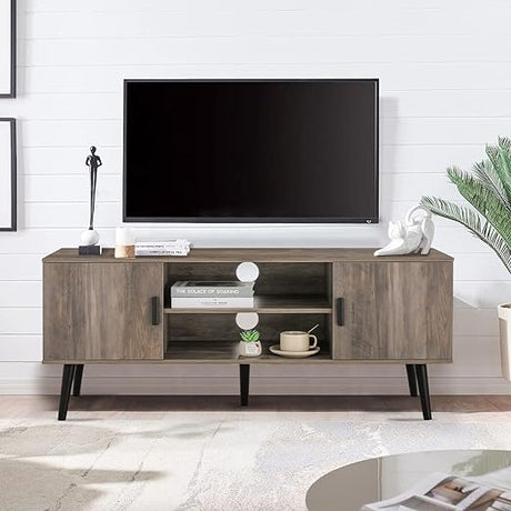 Mid-Century Modern TV Stand for 55 Inch TV