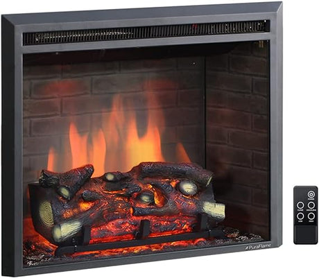 Western Electric Fireplace Insert with Fire Crackling Sound