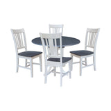 K05-42DP-C10-4 42 in. Dual Drop Leaf Table with 4 Splat Back Chairs-5 Piece Dining Set,