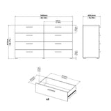 Tvilum Austin 8 Drawer Double Dresser, Truffle