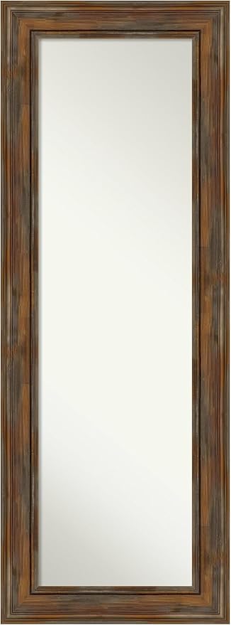 Wood Door Wall Mirror, Full Length Mirror (51.5 x 17.5 in.), Owl Brown Narrow Full Body