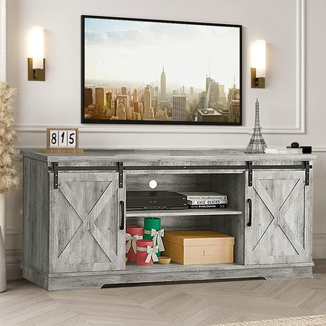 Farmhouse TV Stand for 65 Inch TV Entertainment Center TV Media Console Cabinet,