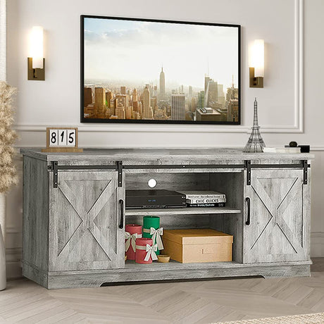 Farmhouse TV Stand, Entertainment Center for 65 Inch TV Media Console Table, Barn