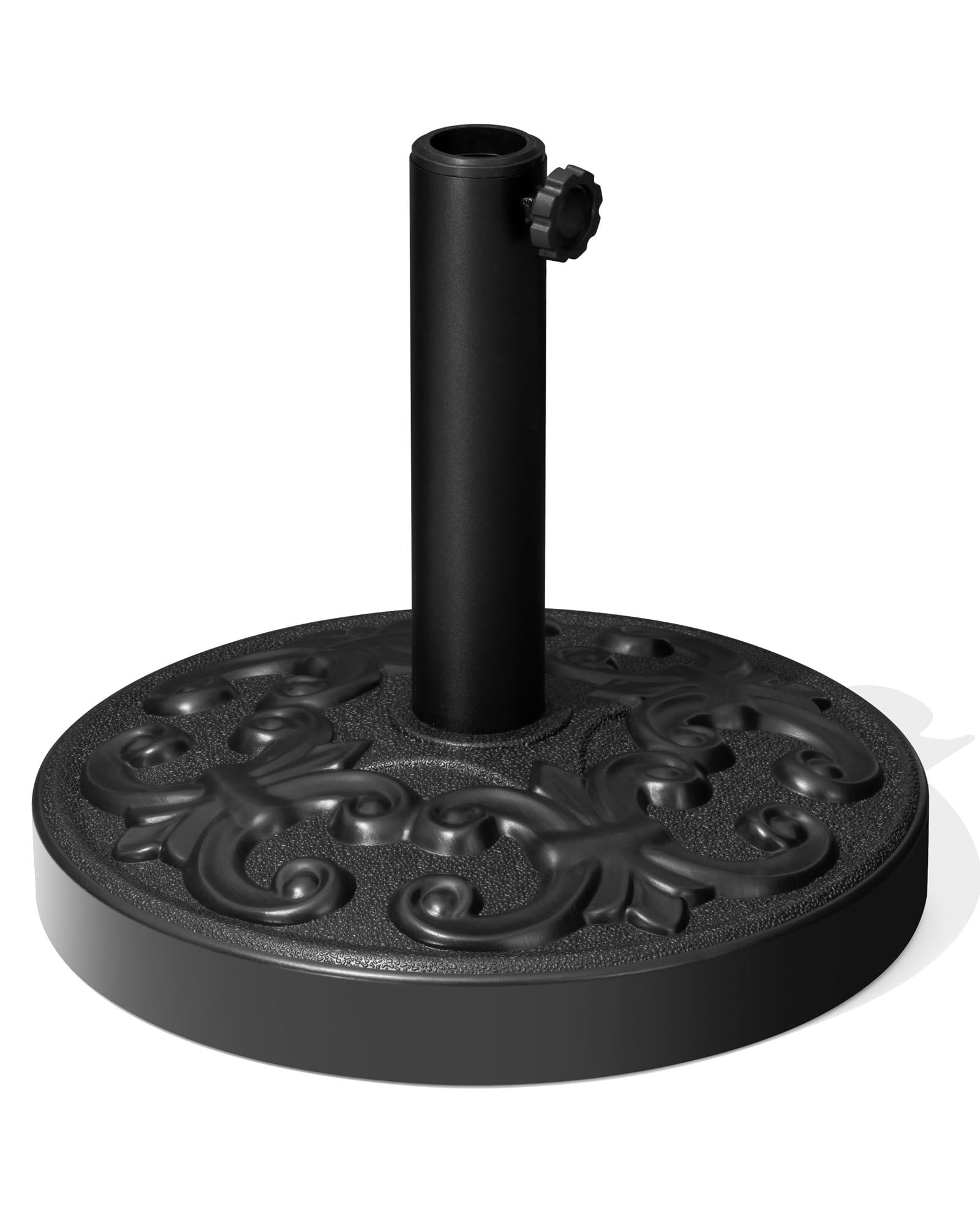Patio Umbrella Base, Heavy Duty Table Umbrella Base, Round Cement Market Umbrella Stand for Outdoor, Deck, Lawn, Garden, Flower Decorative Pattern (30 Pounds)