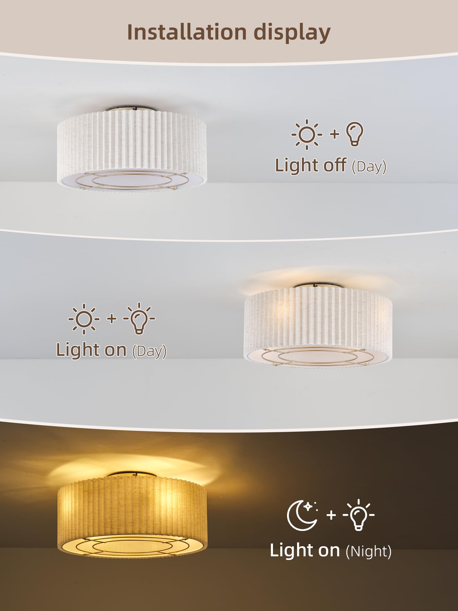 20" Low Profile Ceiling Fan with Light and Remote