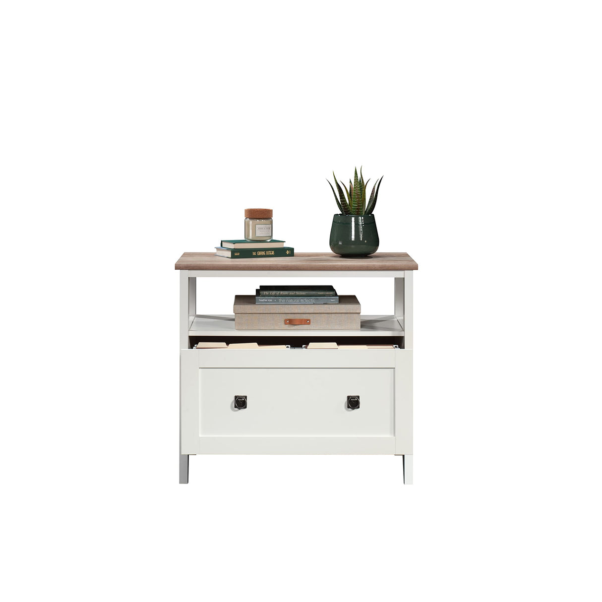 August Hill Lateral File, L: 19.53" x W: 32.28" x H: 29.25", Soft White Finish