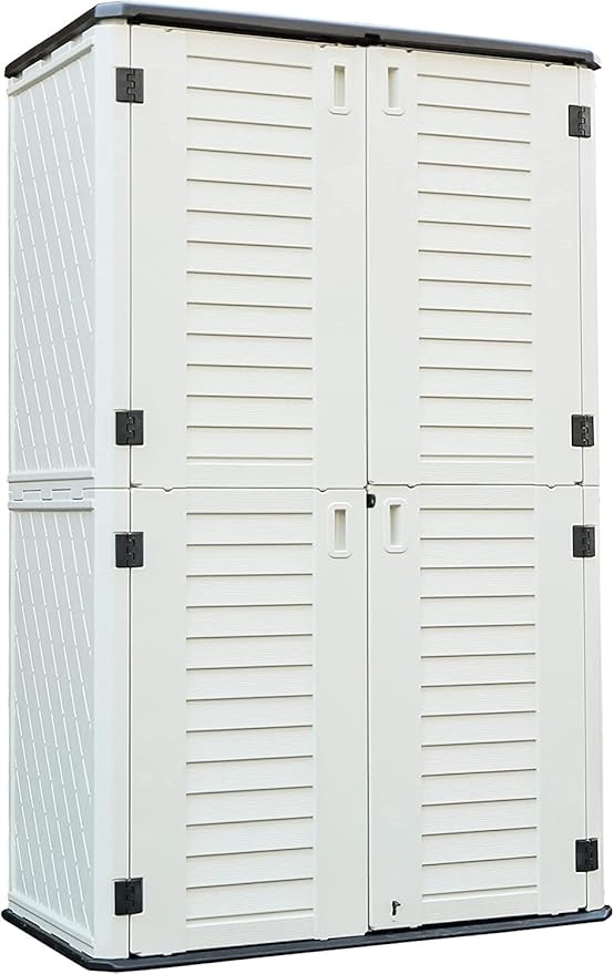 Outdoor Storage Shed - Horizontal Storage Cabinet Waterproof for Garden, Patio, Backyard