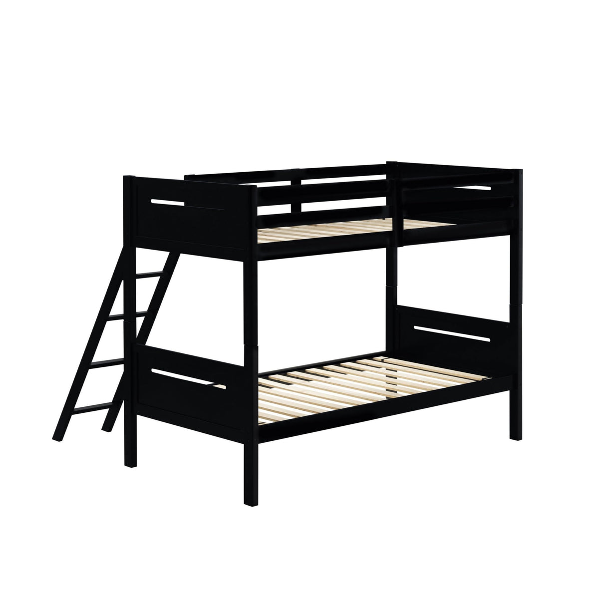 Amey Wood Twin Bunk Bed with Angled Ladder