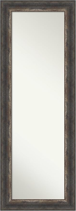 Door Wall Mirror, Full Length Mirror (53.25 x 19.25 in.), Coffee Bean Brown Full Body