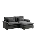 Sectional Sofa Couch, Modern Chenille Sofa Sleeper Deep Seat Couches with Ottoman/Pillows for Living Room