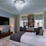 Mini Chandelier, Crystal Chandelier Lighting, 2 Lights, Flush Mount Ceiling Light