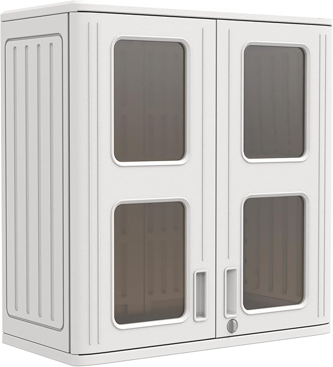 Outdoor Storage Cabinet Waterproof, Resin 60 Gallon Deck Box for Patio Furniture