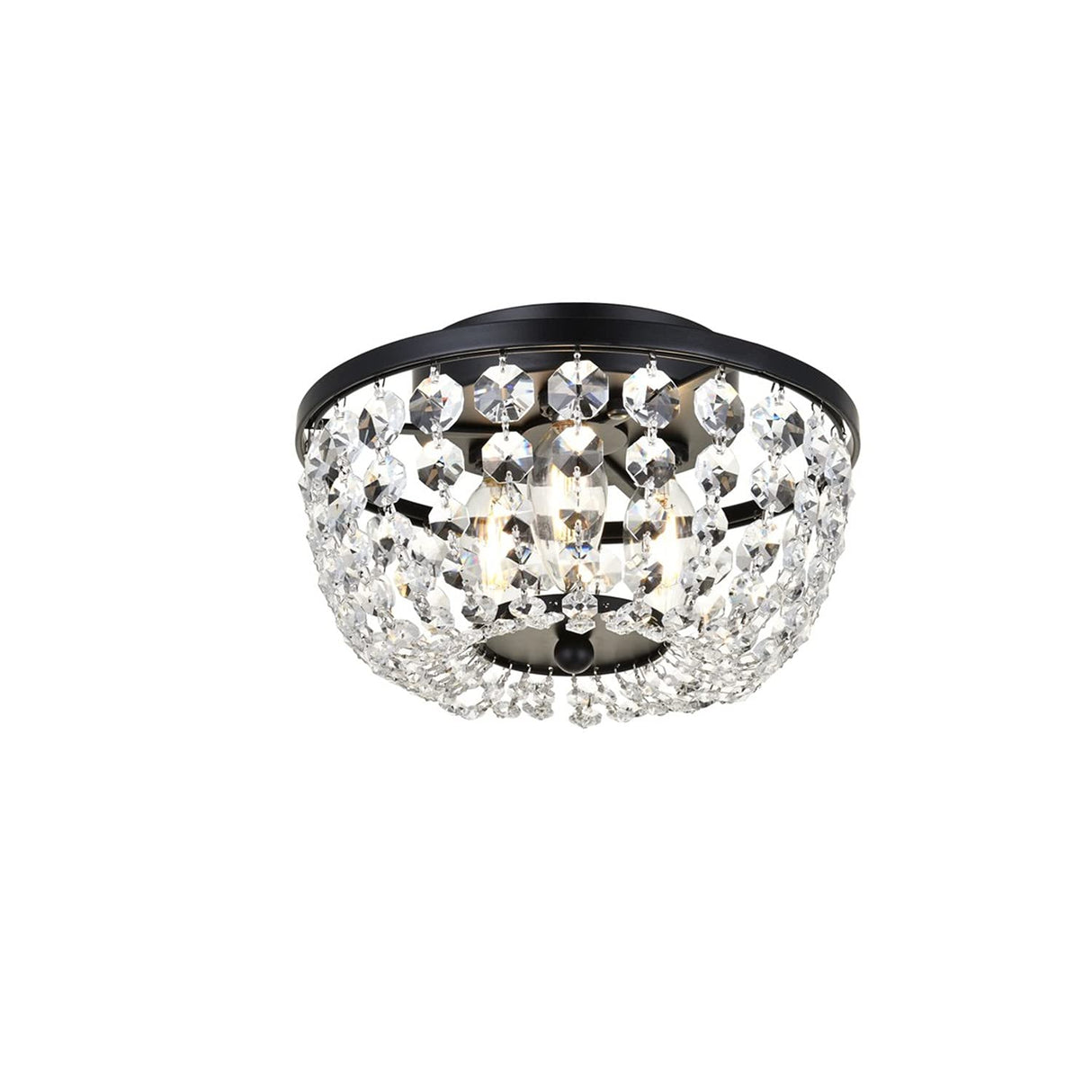 Lighting Indoor Modern Home Decorative Bright Cora 10 inch Flush Mount in Black