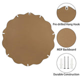 22 Inch Round Wavy Mirror - Modern Gold Wall Decor