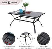 Patio Dining Set 7 Piece Wicker Outdoor Table and Chairs Furniture Set