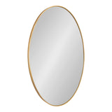 Zayda Modern Traditional Oval Framed Wall Mirror, 24 x 36, Gold, Metal Minimalist Glam